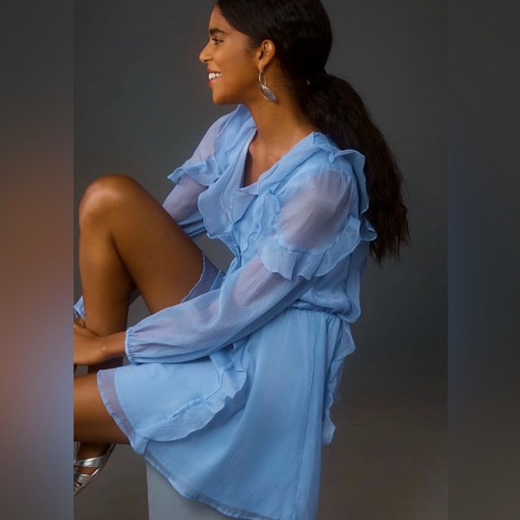 Anthropologie Pants - ANTHROPOLOGIE Hutch Long Sleeve Frilled Romper